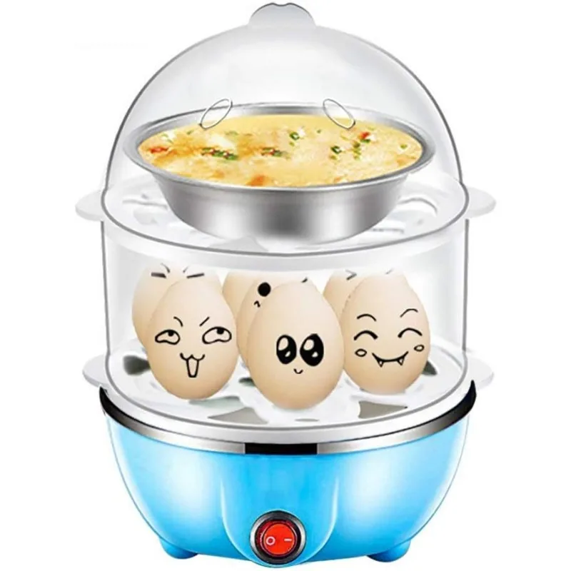 Egg Cooker,14 Egg Capacity Electric Egg Cooker Perfect Hard Boiled Egg Makerfor Hard Boiled Eggs,Steaming Shelf for  Vegetables 6