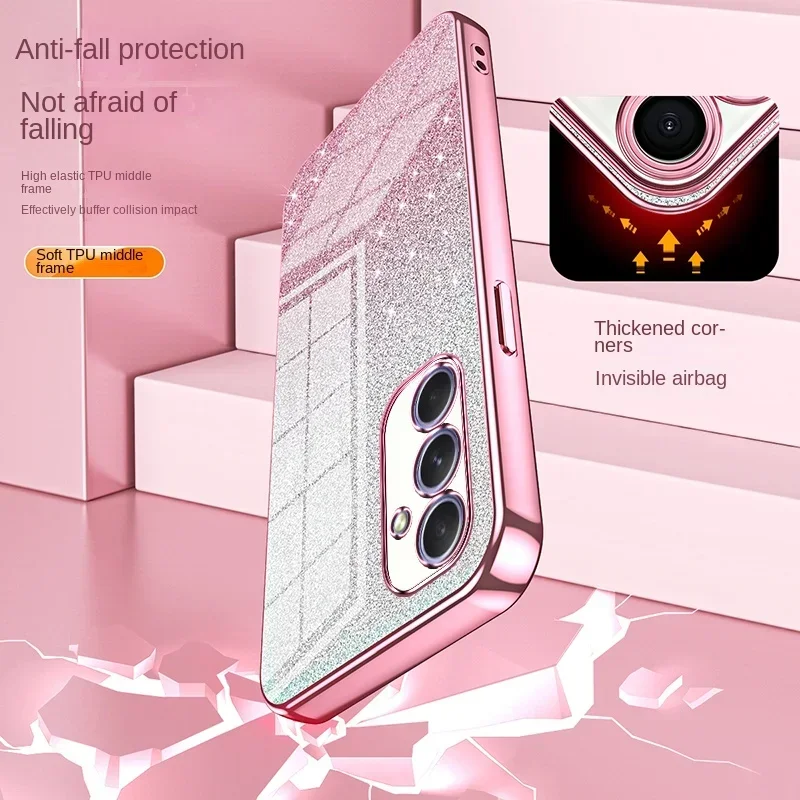 Glitter Plating Protect Phone Case For Samsung Galaxy S25 Ultra S25 Plus A56 A36 A26 A16 A06 A55 A35 A25 15 05S 4G 5G Back Cover — view 4