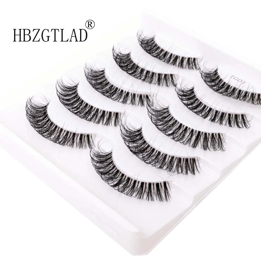 

New Transparent Terrier 5Pairs 3D Mink EyeLashes False Lashes Thick Make Up Eyelash Lashes Natural Soft Fake Eye Lashes Hot
