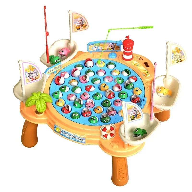 Newest Electric Fishing Toy Children's Jigsaw Puzzle Magnetic Fishing Pond Pole Early Education Children's Toy Gifts