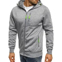 Sweats à capuche à manches longues pour hommes, sweat-shirt à fermeture éclair, vêtements sportifs, veste décontractée coupe couvertes 4