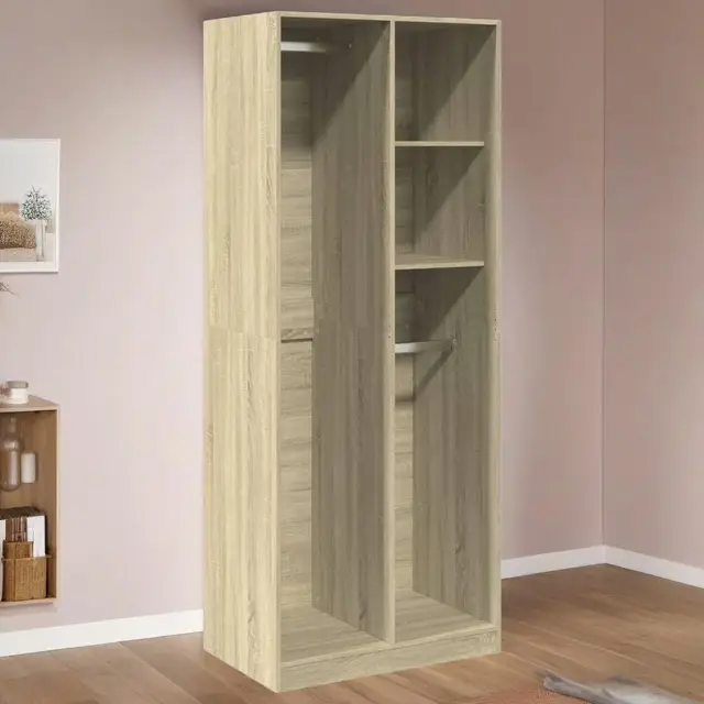 Sonoma Oak Wardrobe 80x50x200 cm - Stylish Engineered Wood Storage Solution