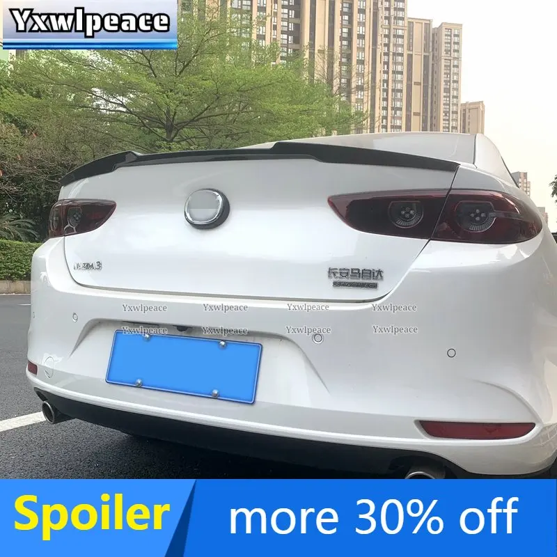 

For New Mazda 3 Axela 2019 2020 2021 2022 High Quality ABS Plastic Unpainted Color Rear Trunk Lip Spoiler Wing Car Styling