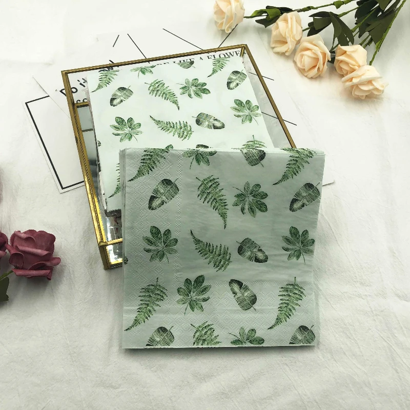 10/20pcs/Pac 2-Ply Napkins Ins Wind Leaves Models Colourful Printing Napkins Restaurant Hotel Party Square Folding Paper