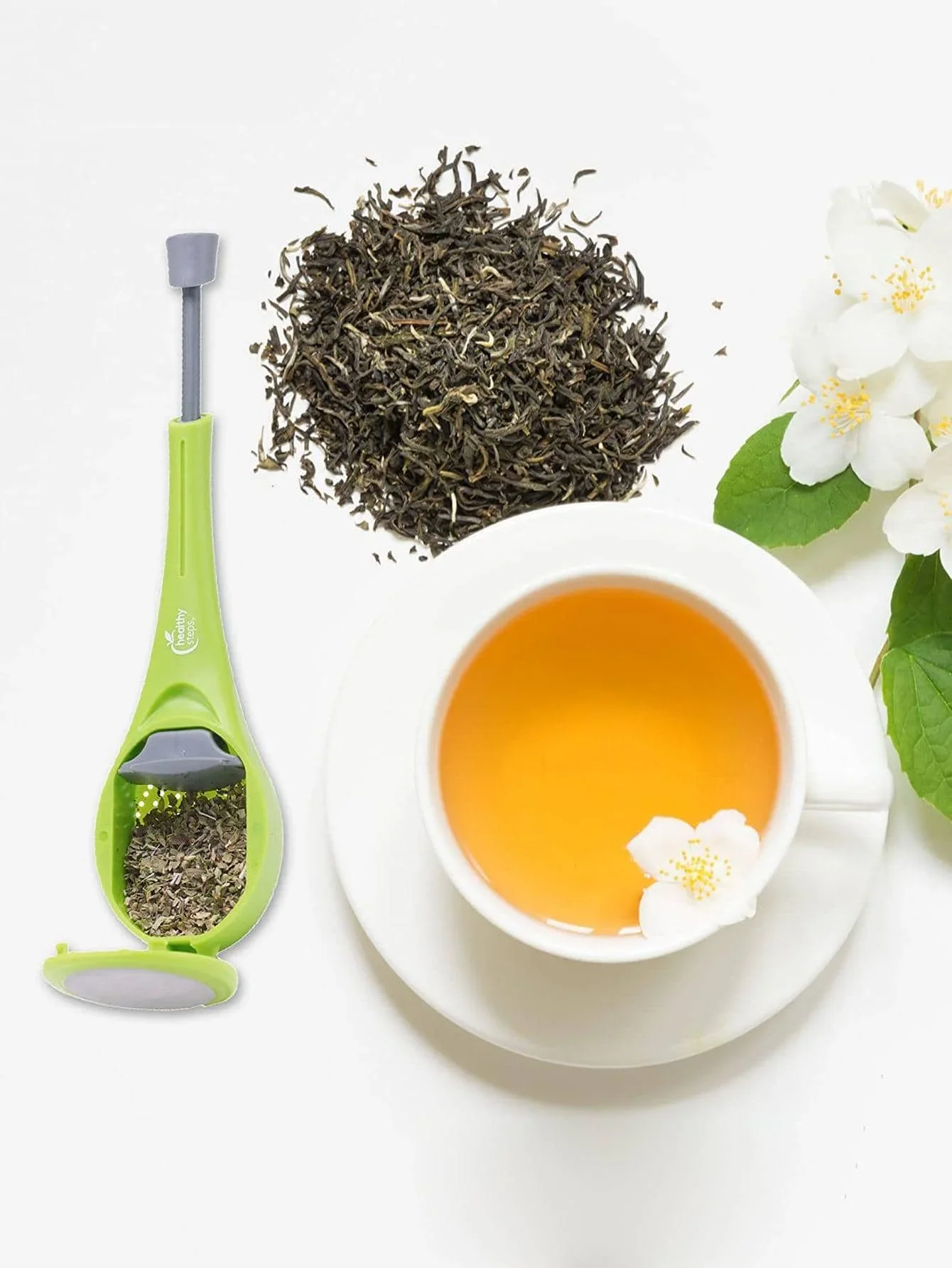 Tea Infuser Built-in plunger Reusable Tea bag Plastic Tea&Coffee Strainer