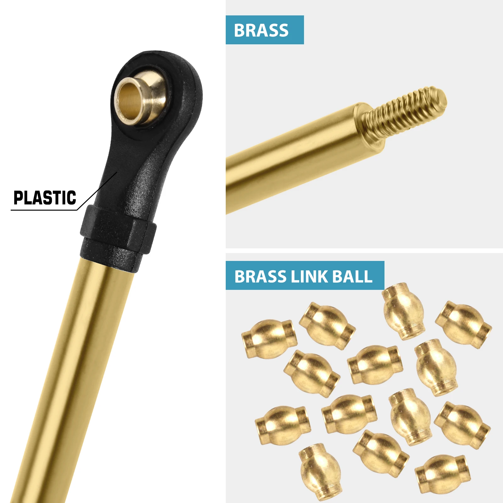 INJORA 8PCS Brass High Clearance Links Set for 1/18 RC