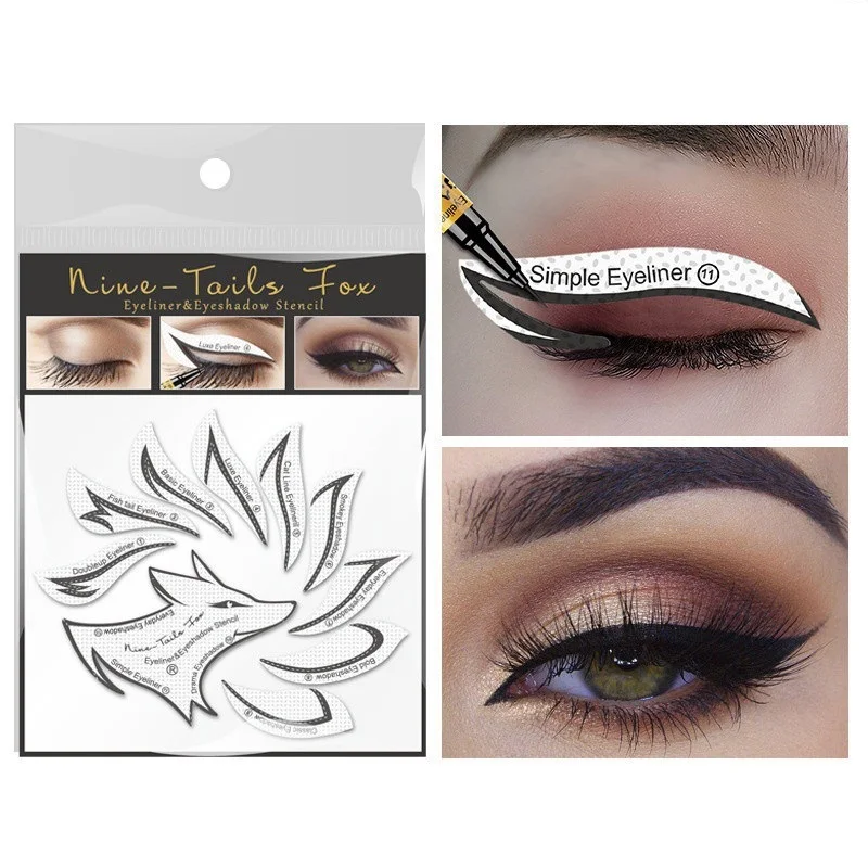 12pairs/24PCS Template To Delineate Eyes Eyeliner Stencil Mold Template Shaping Eyebrow Stencil Makeup Tool Stickers Card Brow