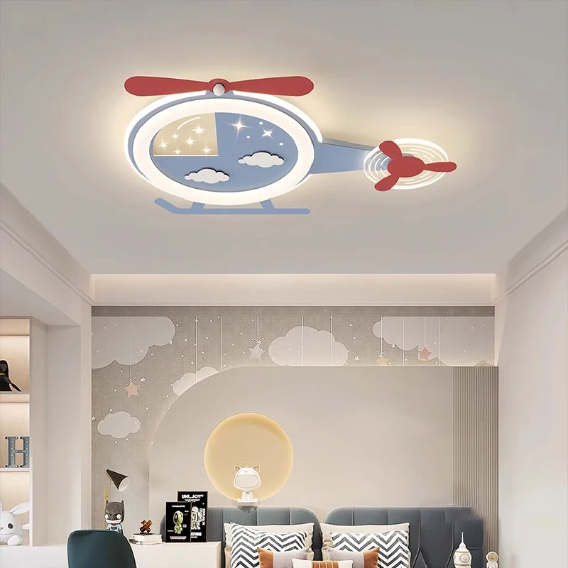 

Helicopter Lamp Modern Children's Room Ceiling Lights LED Cartoon Creative Nursery Boy Girl Bedroom Ceiling Lamps Airplane Light