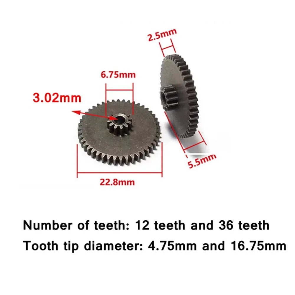 0.5M Metal Gear Single/Double Gear 18/24/36/42/50 Teeth 3/4/6mm DIY Model Tool Parts