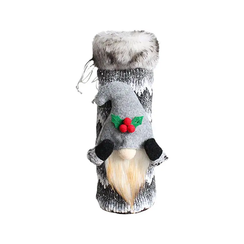 Christmas Gnome Wine Bottle Cover Decoration