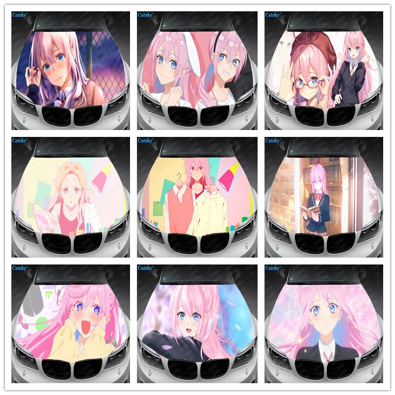 

Виниловая наклейка с аниме Shikimori's Not Just a Cutie для капота автомобиля, s-образная виниловая пленка, наклейки для крышки двигателя, универсальные наклейки для любого автомобиля