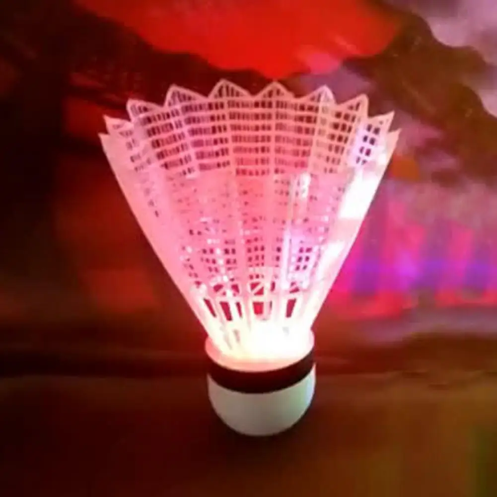 4Pcs/Set Led Badminton Shuttlecock Luminous Windproof Luminous Badminton Ball Flying Head Fluorescent Bright Color Training Ball