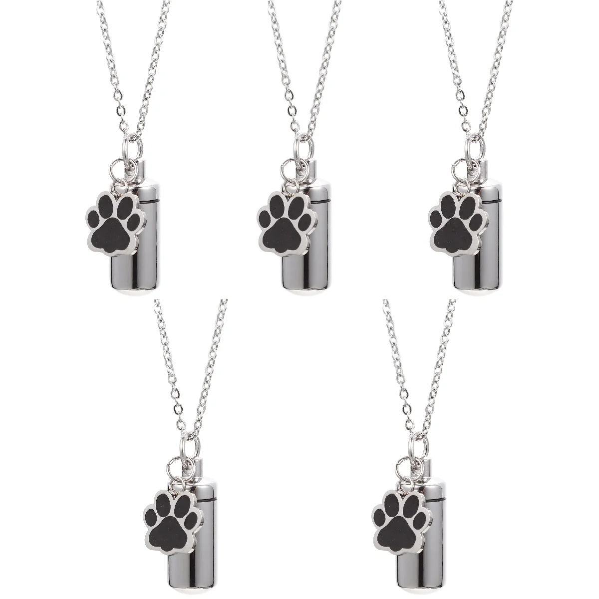 

5pcs Hanging Dog Ashes Urn Pet Necklace Keepsake Memorial Owner Pot Gift Pet