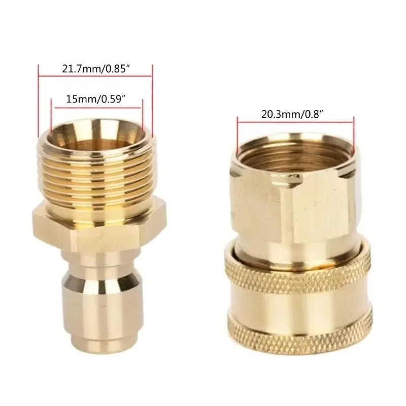 M22-14/15 threaded interface pure brass adapter, 3/8 quick connect can be used for connecting high-pressure cleaning machines 5