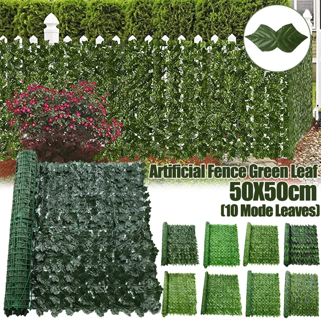 50X50 Cm Mesterséges Borostyán Hedge Zöld Levél Kerítés Panelek Műszálas Magánszemélyek Képernyő Otthoni Kültéri Kerti Erkély Dekorációhoz