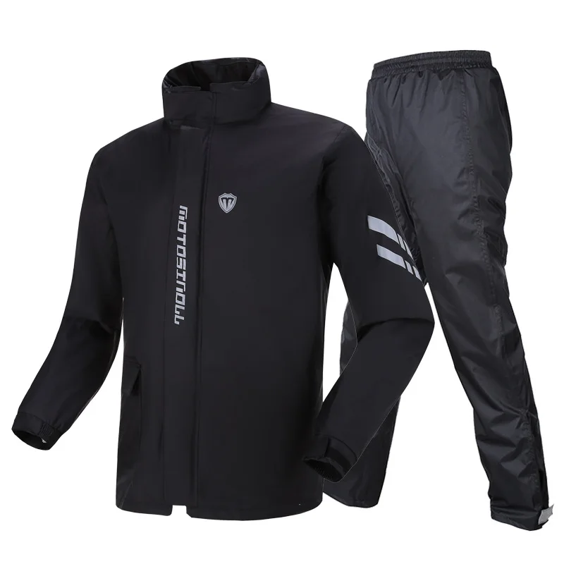 Men's Raincoat Waterproof Biker Rain Cover Reflective Raincoat Motorcyclist Motorcycle Suit