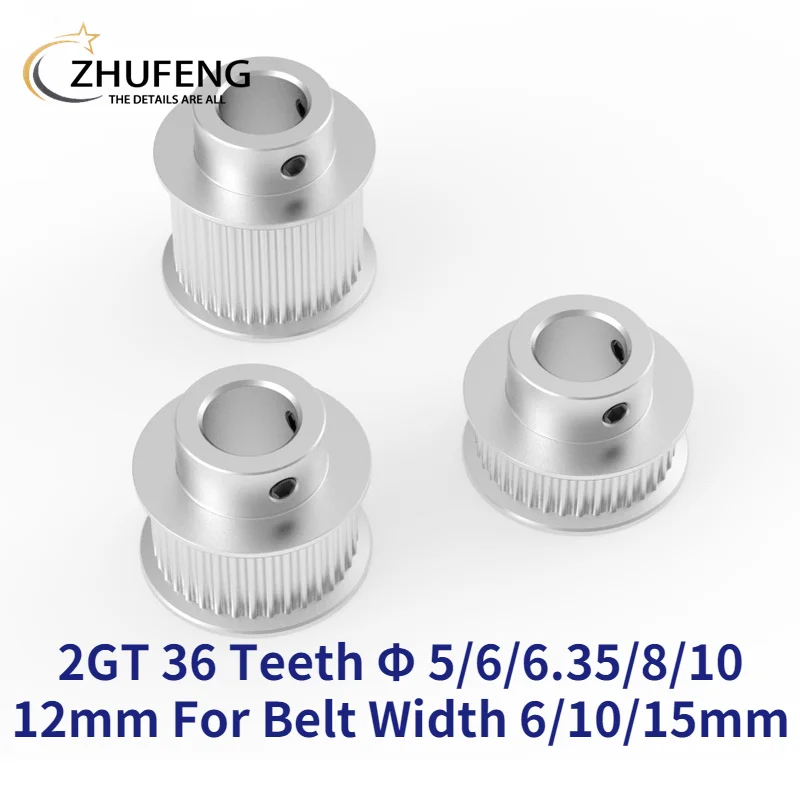 GT2 Timing Pulley 36 Tooth Teeth Bore 4/5/6/6.35/7/8/10/12mm Synchronous Wheels Width 6/9/10/15mm Belt 3D Printer Parts |