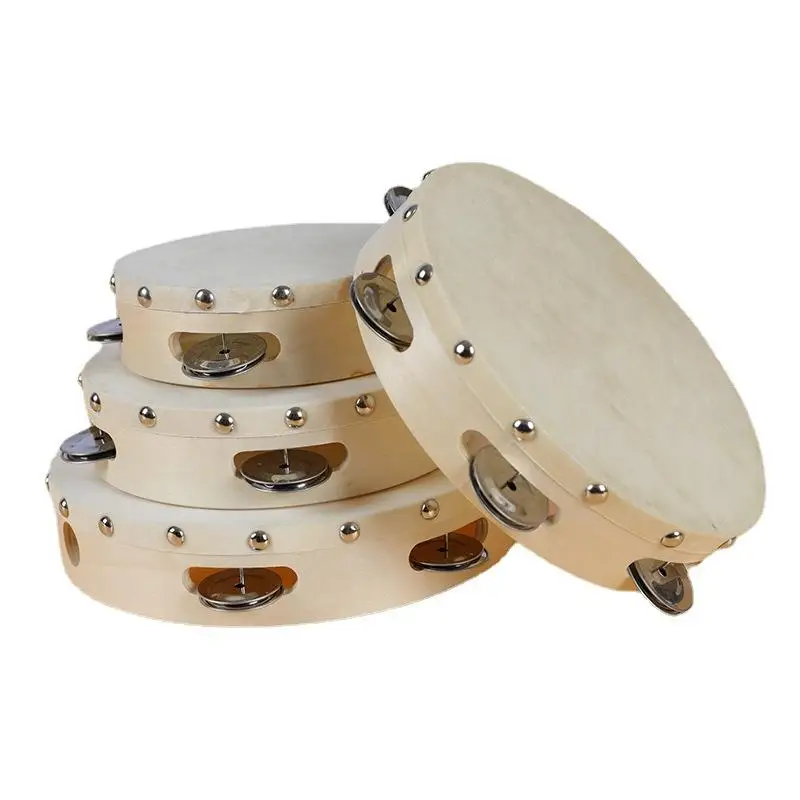Tambourin en bois de 8 pouces, tambour à main, cloche, Instrument de  musique à Percussion, KTV éducatif, jeux de fête pour enfants - AliExpress