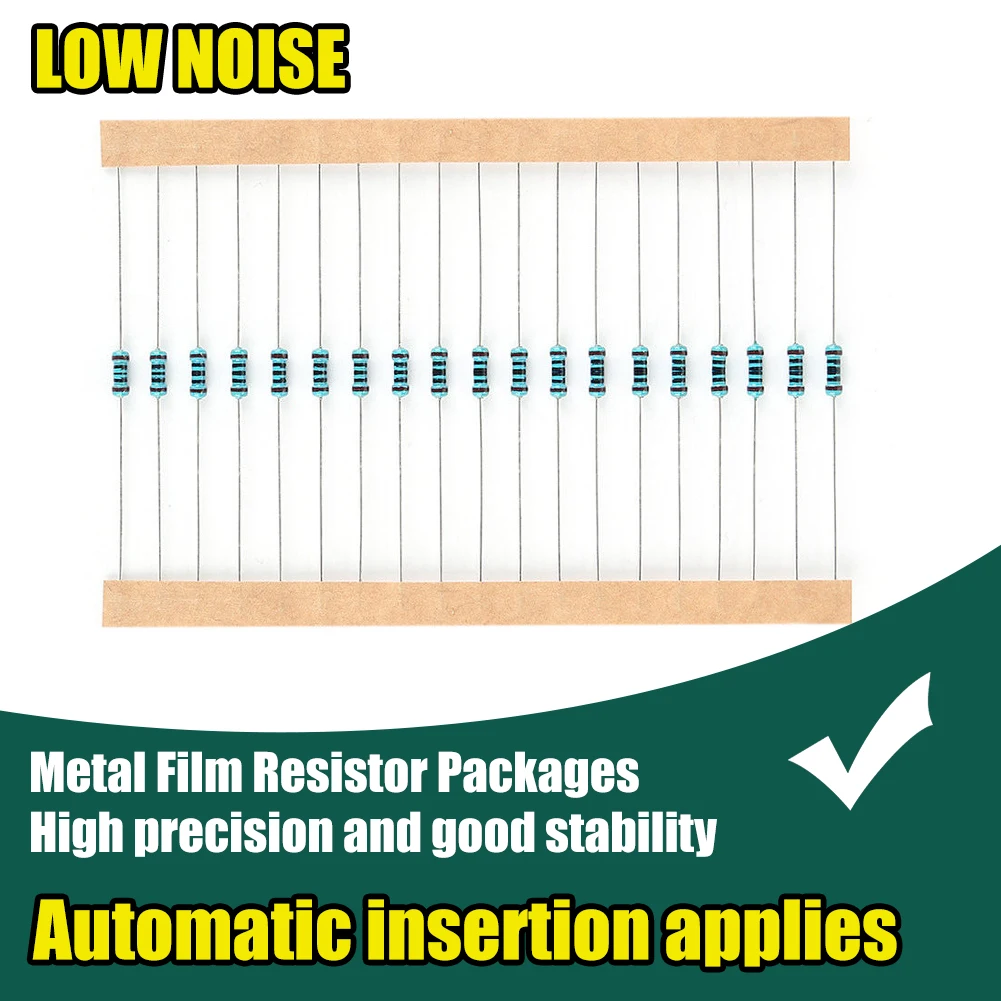 Metal Film Resistors 300/600pcs Assorted Kit 30 Kinds 10R-1M Resistance 1% 1/4W