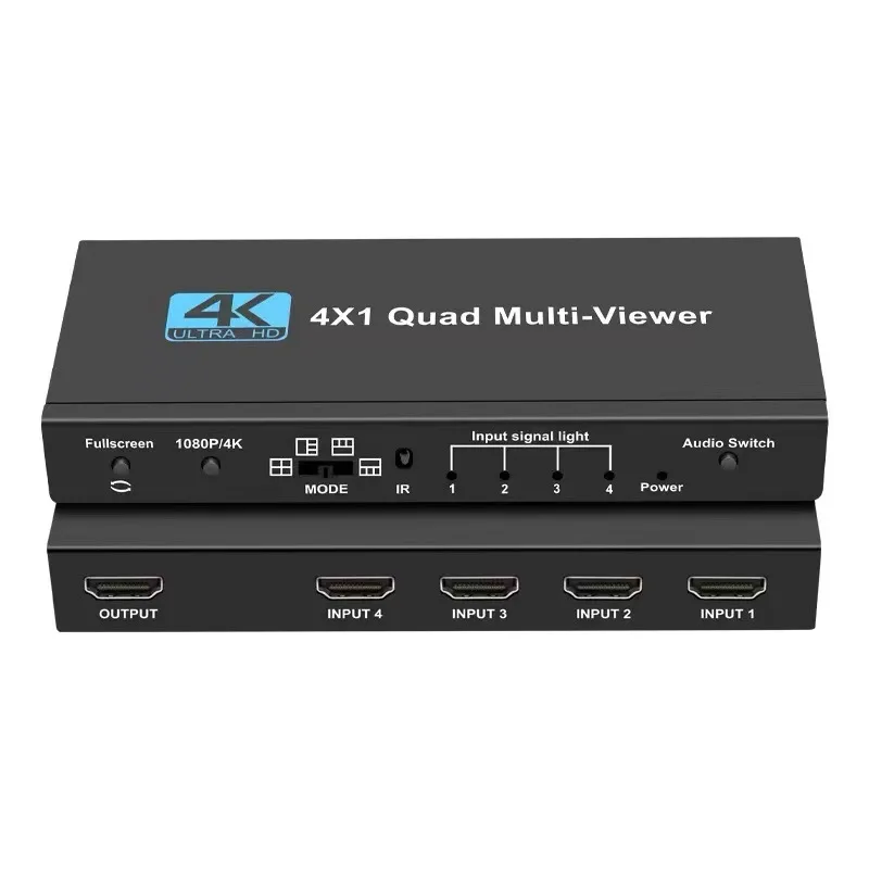 HDMI 4x1 Multi-viewer switcher 4K Seamless Quad Screen Real Time