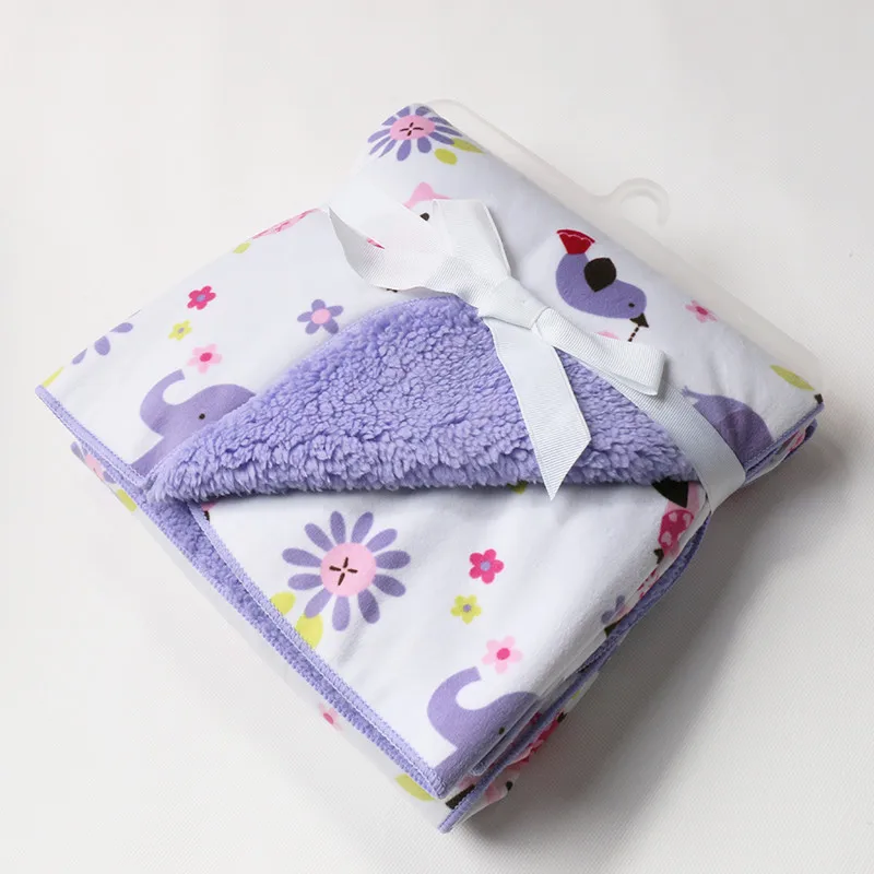 Baby Blankets Newborn Fluffy Fleece Swaddle Wrap Cartoon Infant Stroller Bedding Sleep Cover