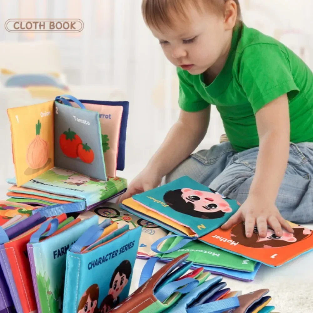 Montessori Baby Cloth Books Soft Rustle Sound Baby Quiet Books Infant Early Learning Educational Toys 0 -12 Months Baby Rattle