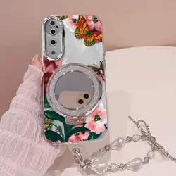 Vivid Floral Bracelet Holder Phone Case Cover - Vivo Y15 (Silver)