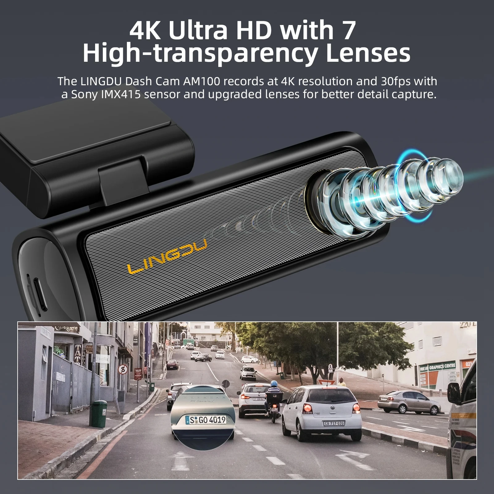 LINGDU AM100  ķ ADAS GPS ī޶, ڵ DVR 24 ð  ,  Ĺ ķ,    , 3 ī޶, 4K, 1080P, 1080P