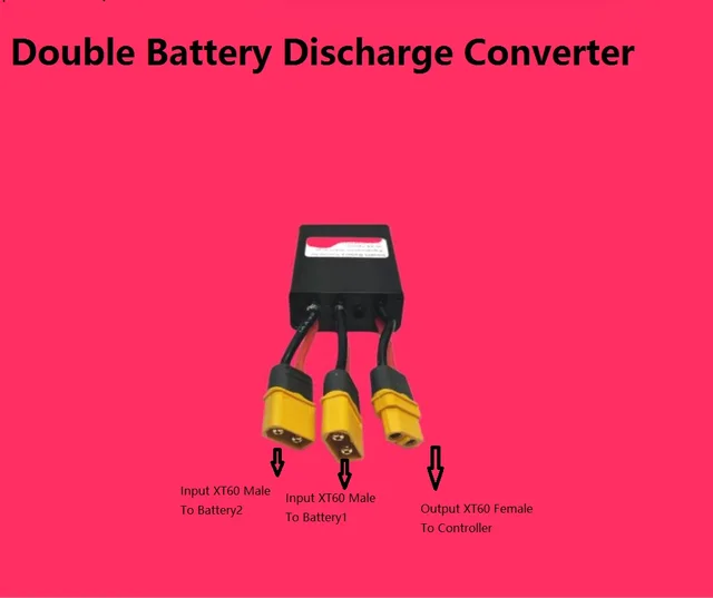 Ebike Dual Battery Discharge Converter Connection Adapter Switcher 20V