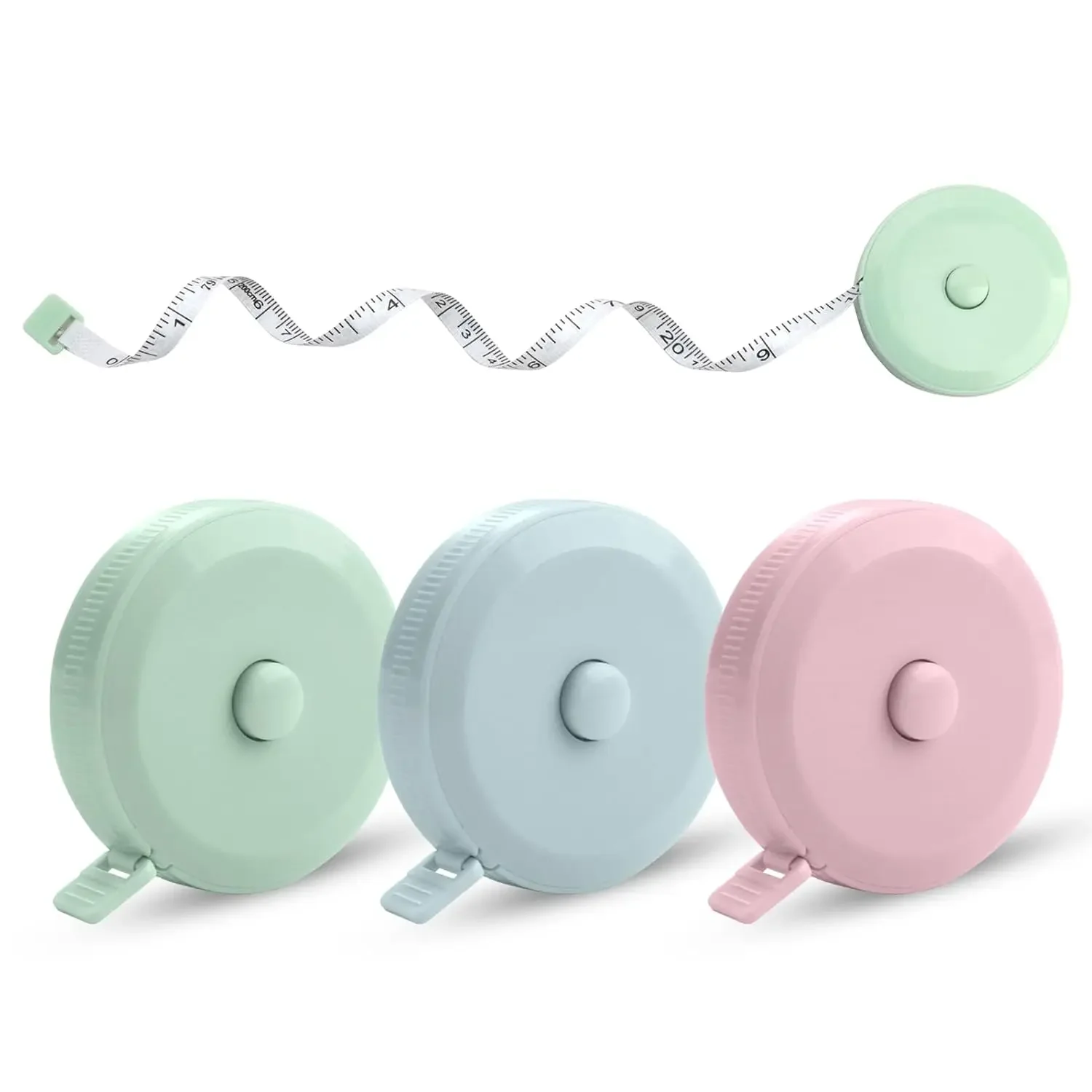 이중 스케일 소프트 줄자 휴대용 줄자 체중 감량 의료용 신체 측정 재단사용 줄자 옷 허리 측정