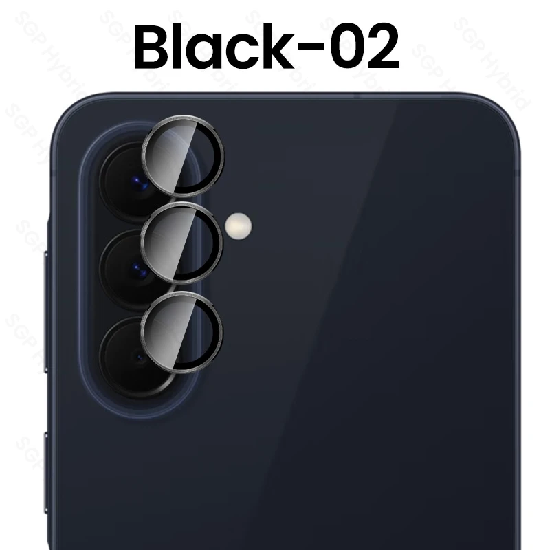 Alloy Aluminum Ring Phone Case with Tempered Glass Camera Protectors