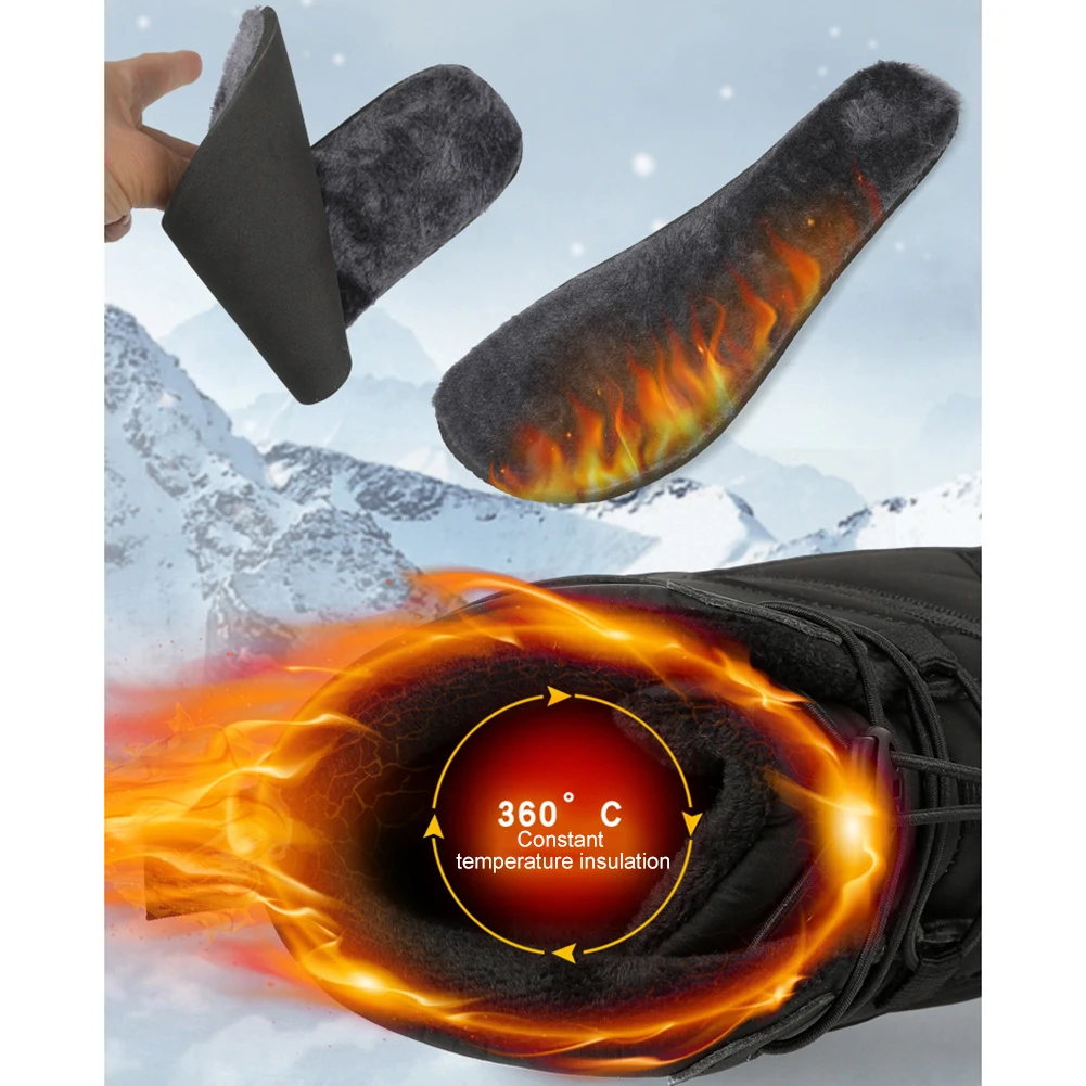 Winter Snow Boots Winter Jogging Sneakers Non Slip Casual Barefoot Shoes Waterproof High Top Boots for Travel Climbing Hiking 5