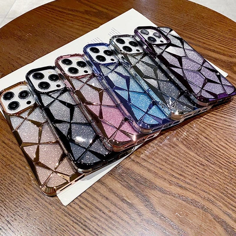 Gradient Glitter Plating Back Cover Phone Case