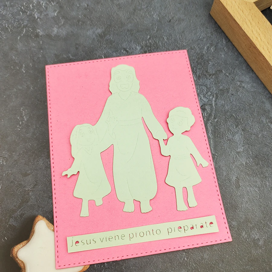 2025 새로운 스페인어 Jesus Viene Pronto Preparat 금속 커팅 다이 스크랩북 카드 만들기 칼 금형 블레이드 펀치 스텐실