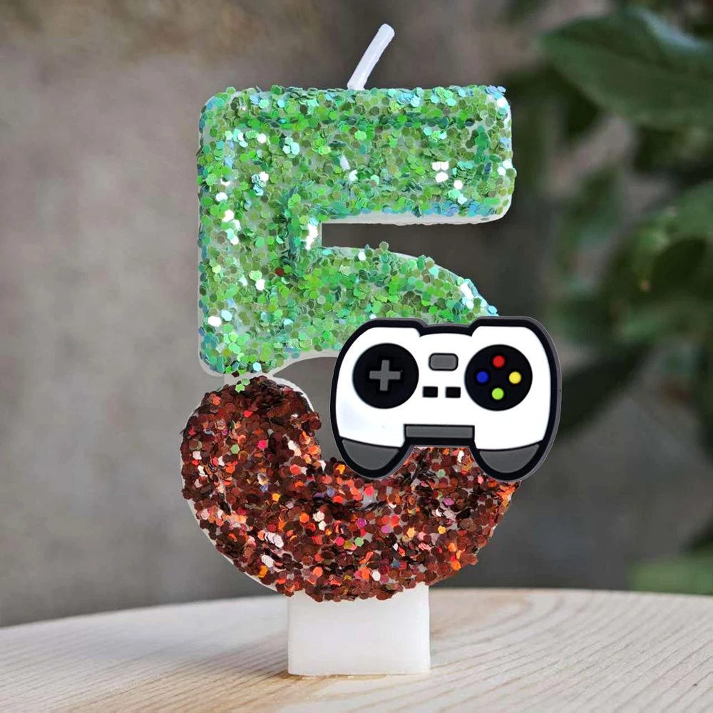 Gamepad-Kerzen Nummer 0-9 Geburtstagstorten-Dekoration Spiel-Geburtstagsparty Tortendekoration Baby-Shower-Deko Geschenk – Detail 6