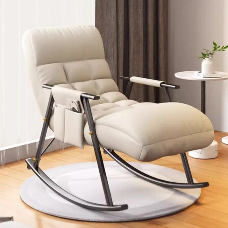 

Comfy Ergonomic Recliner Chair Organizer Pocket White Lazy Floor Puffs Chair Rocking Reading Single Muebles De Sala Furniture