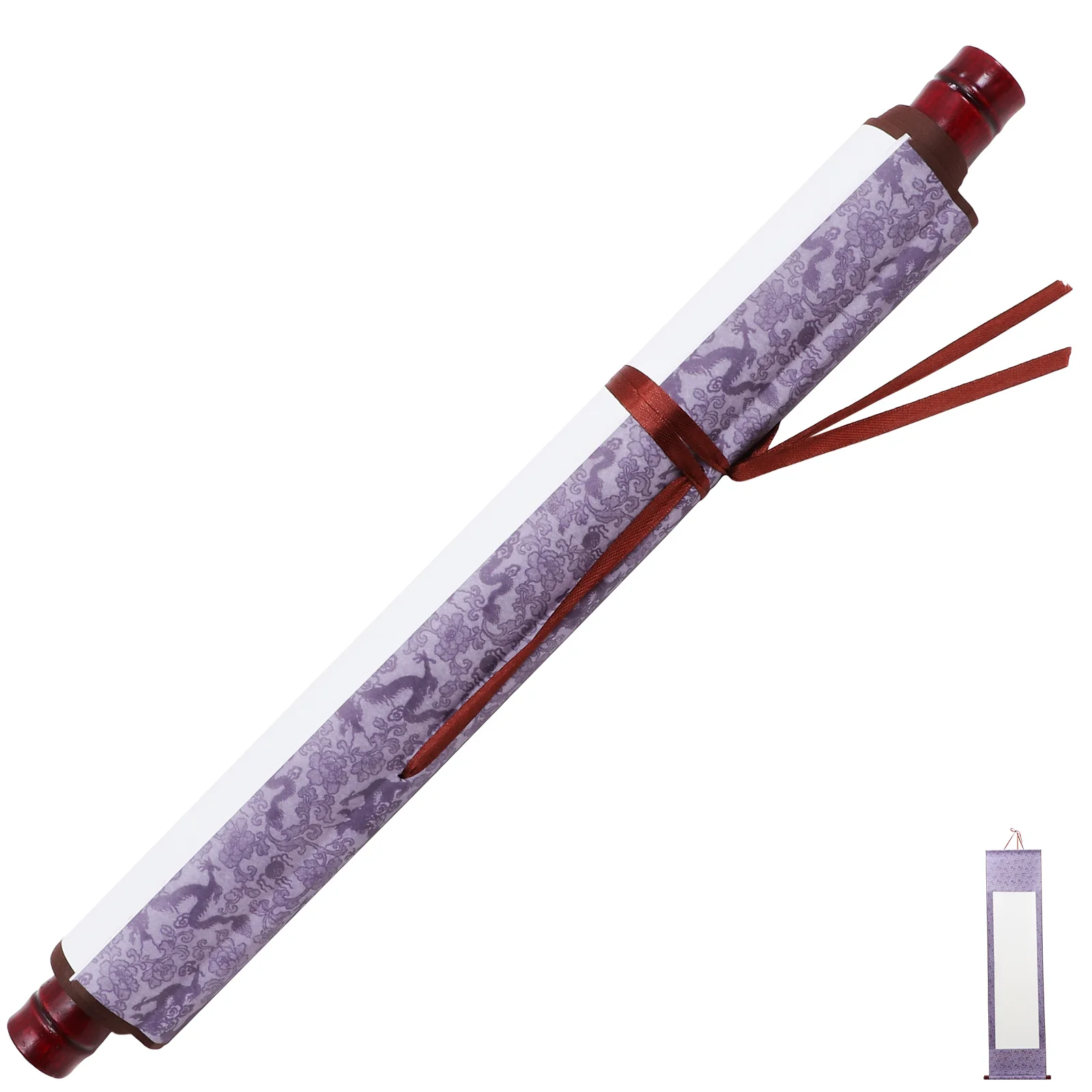 

Blank Scroll Painting Imitation Silk Paper Two Feet Lengthened Rice Calligraphy French Hanging Vertical (gold) Scrolls Supply
