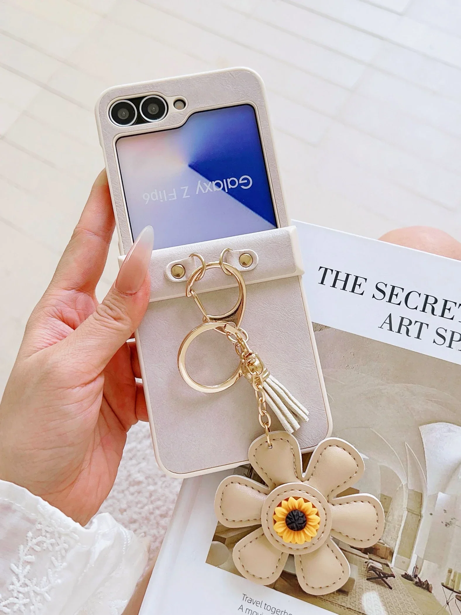Floral PU Leather Shockproof Phone Case with Hinge Protection