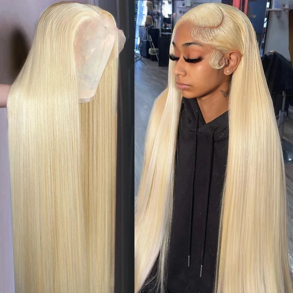 

30 34 Inch Blonde Straight 13x6 Lace Frontal Wig Brazilian 613 Colored Glueless For Women 13x4 Lace Front Human Hair Wigs