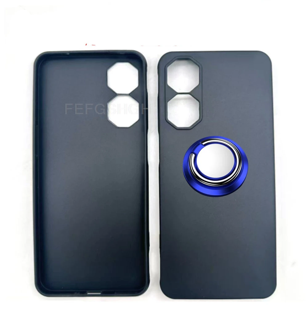 6.8'' Back Ring Holder Bracket Phone Cover - TPU Soft Silicone Case