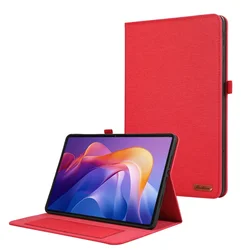 Elegant Soft Fabric Flip Stand Cover for 11'' Tablets - TPU Protective Case (Red)