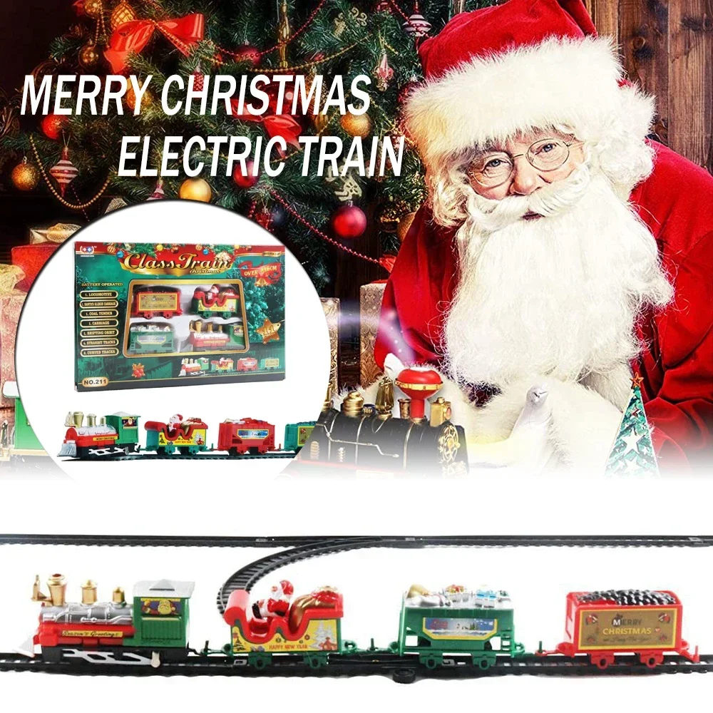 New Electric Train Set Mini Santa Claus Rail Car Toy Creative Decoration Christmas Tree Train Gift Children's Education Toy Gift