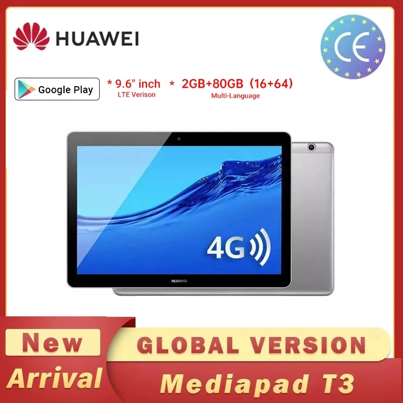 Huawei Free 64gb Sd Card Mediapad T3 9.6 Inch 4800 Mah Battery Tablet Pc 1.4ghz Quadcore