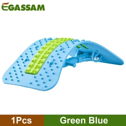 Enhanced Back Massager and Lumbar Support with Magnetic Therapy (Green Blue)