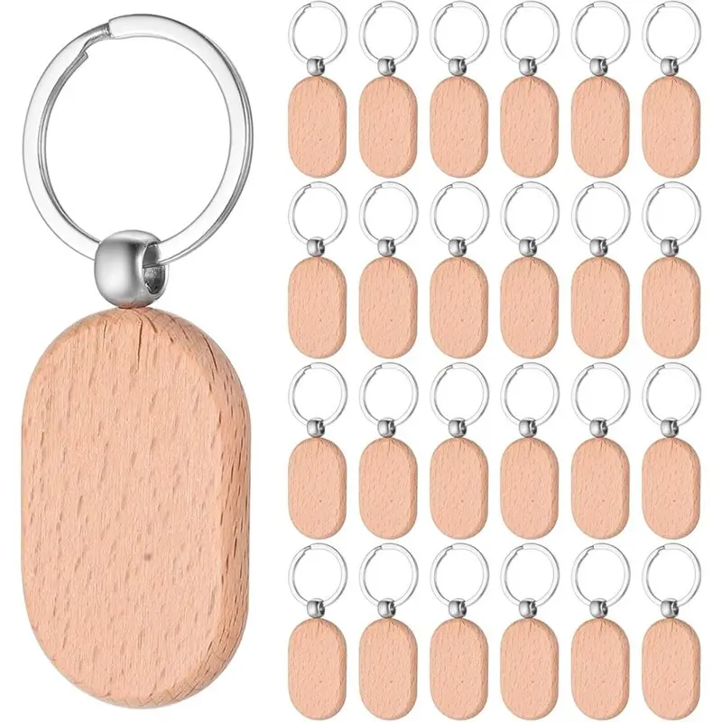 Momend 80 Piezas De Llaveros De Madera Rectangulares Para Grabar – Regalos DIY Para Manualidades