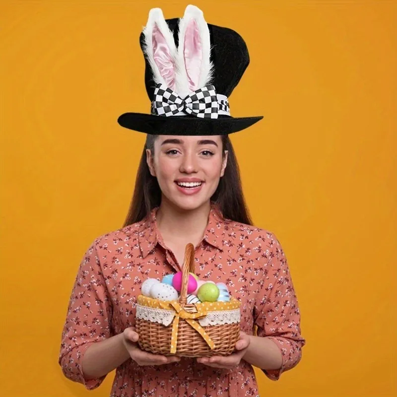 1pcs One Size Fits All Easter Hat Cosplay Holiday Party Decorative Rabbit Ear Velvet High Hat