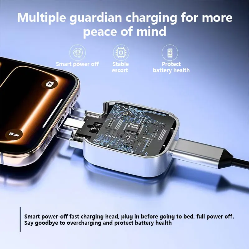 USB C 휴대폰 완전 충전 자동 전원 차단 자동 분리기 자동 전원 끄기 140W 고속 충전 어댑터 AI 인식