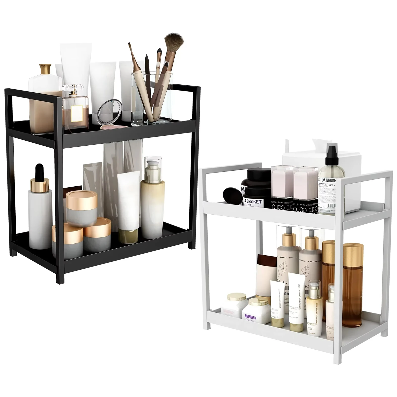 2 Tier,desktop Storage Rack,cosmetics Rack,bathroom Vanity Organizer Bathroom Shelves,Office Desk Stationery Storage Rack 2