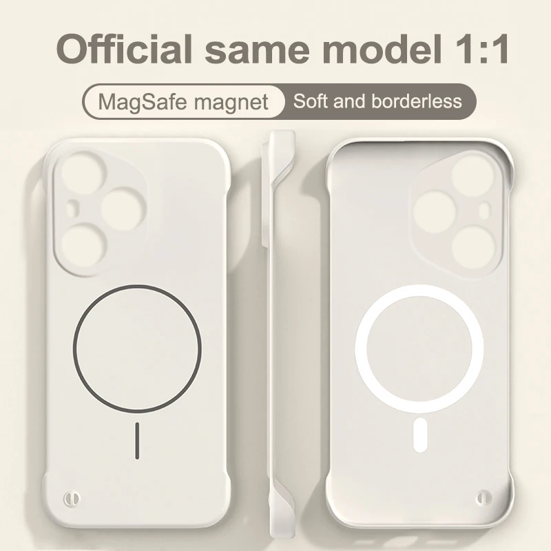 Magnetic Frameless Shockproof Matte Ultra Thin Hard Case with Wireless Charging Compatibility