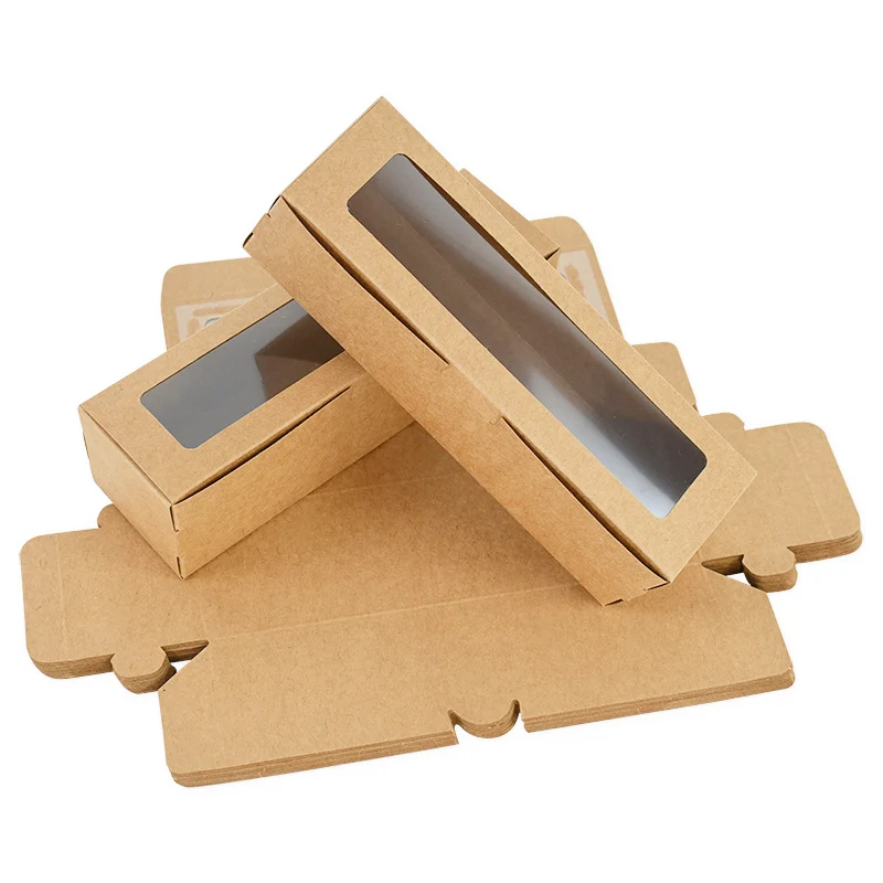 5/10/20 Pack Kraft Paper Macaron Boxes with Clear Window, Dessert Packaging Cupcake Coo... - SKU MBCB2140 - UGI Packaging